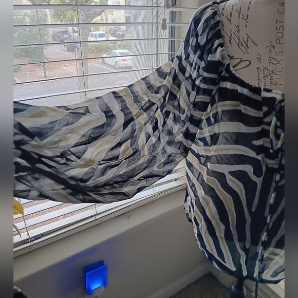 Zebra Print Sheer Blouse and Shorts Set NWT - Picture 8 of 9